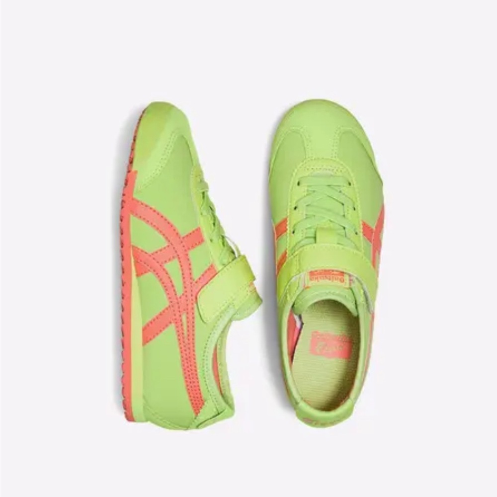 Onitsuka Tiger by ASICS Mexico 66 Kids Lime and Coral Sneakers
